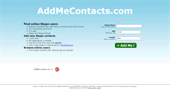 Desktop Screenshot of addmecontacts.com