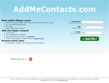 Tablet Screenshot of addmecontacts.com